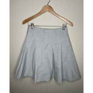 We The Free Suiting Pleated A Line Mini Skirt Light Gray -Size 2